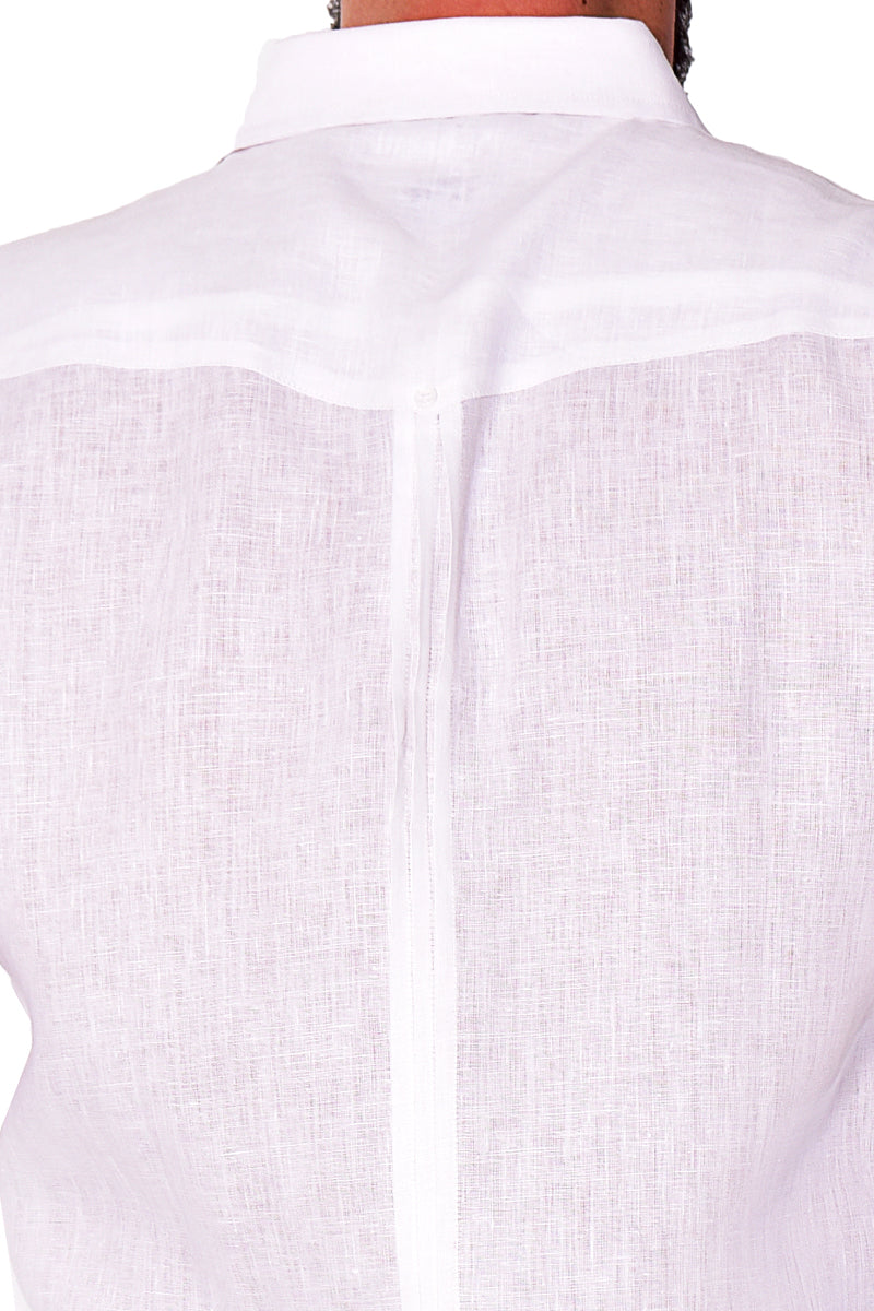 Bohio 100% Linen Fancy Guayabera Style Shirt For Men - Pin-Tucked in (3) Colors MLFG2025 - Casual Tropical Wear