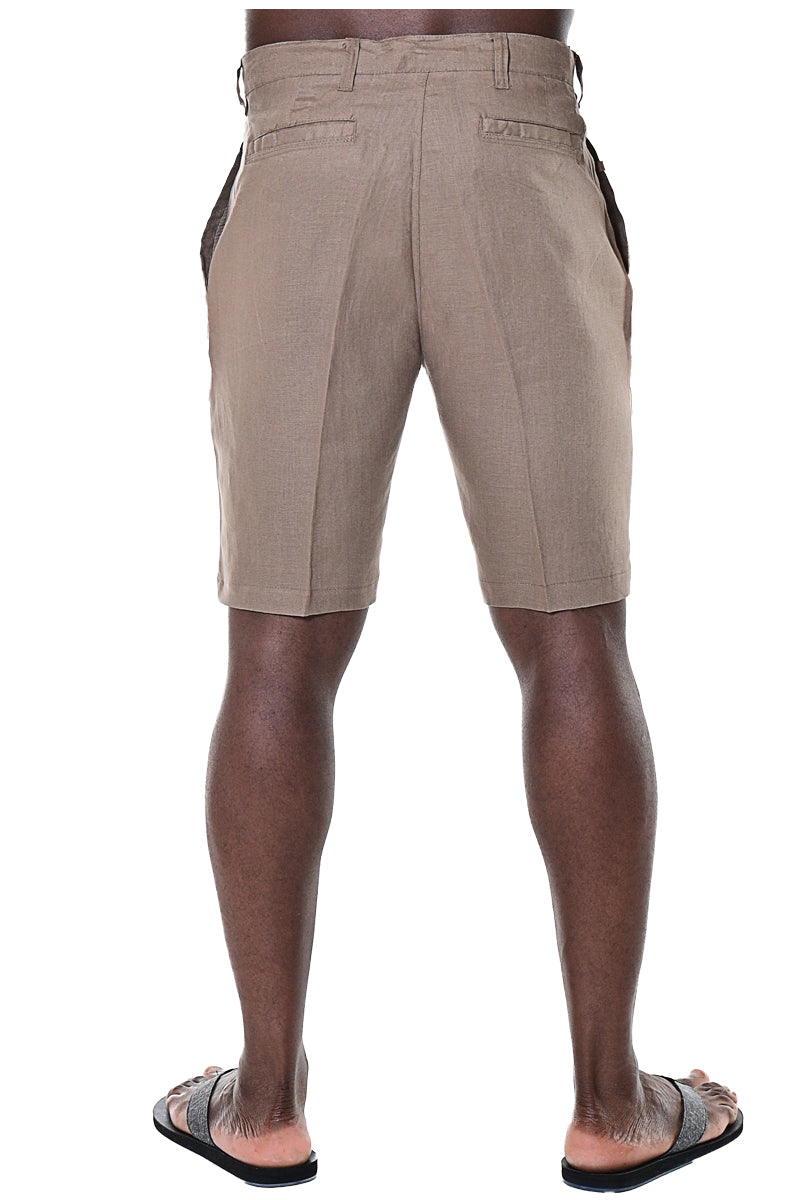 Bohio Mens 100% Linen Casual Flat Front Summer Linen Shorts in (5) Colors - MLH40 - Casual Tropical Wear