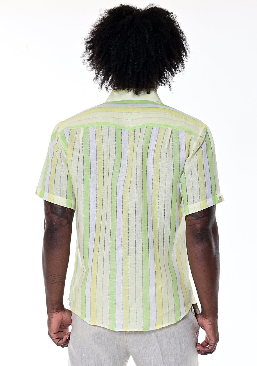 BOHIO MENS GUAYABERA LT GREEN BACK MLS266