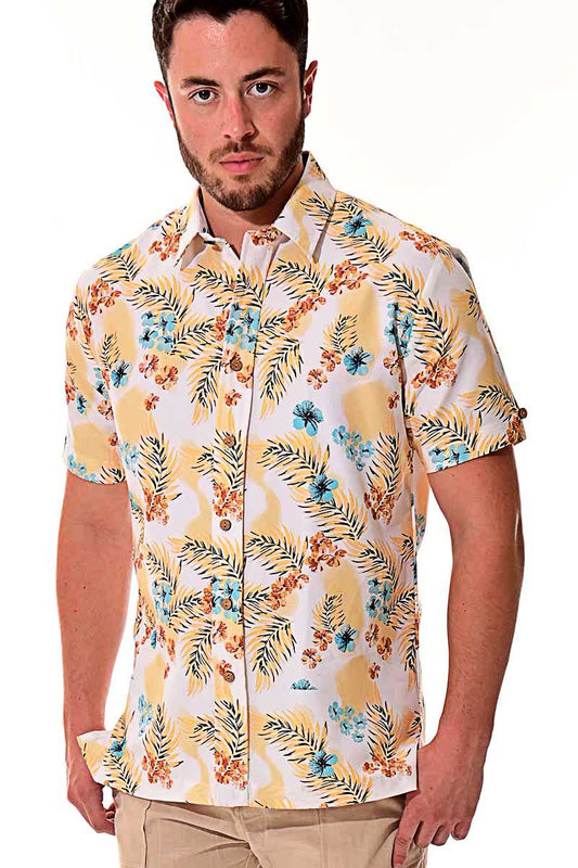 Men Rayon Short Sleeve Tropical Printed Shirt - MRS100