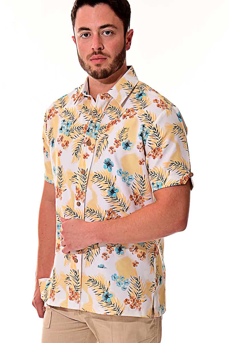 Men Rayon Short Sleeve Tropical Printed Shirt - MRS100