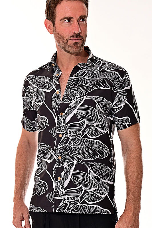 Men Rayon Short Sleeve Tropical Printed Shirt - MRS101