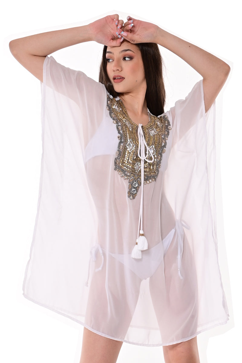 AZUCAR LADIES LONG TUNIC white - BEACH WEAR - LPT1734