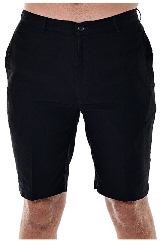 Bohio Men's Cotton Shorts with Built In Flex - Flat Front -MCSH850 - Casual Tropical Wear