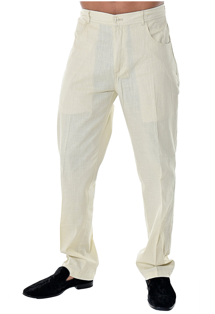 Bohio Men's Cotton Spandex Summer Casual Beach Dress Pant