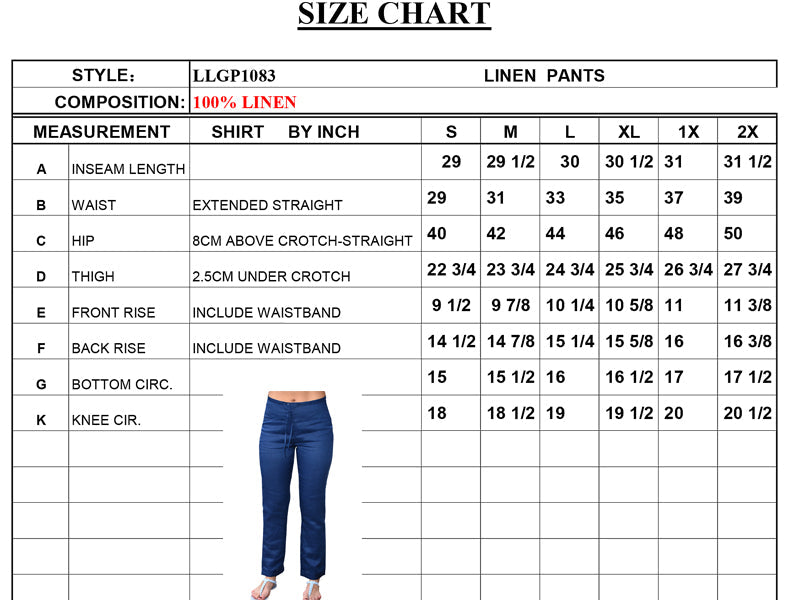 Ladies Linen Drawstring Flat Front Pants - Casual Tropical Wear